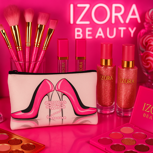 Pink Heels Makeup Bag by Izora