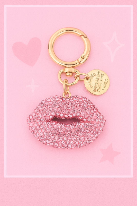 Pink Crystal Lips Keychain